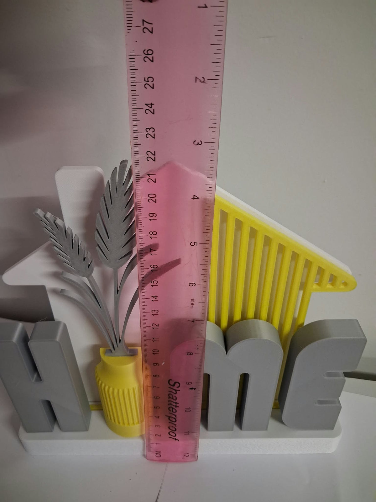 Modern 3D Printed 'HOME' Freestanding Sign with Mini Vase | Nordic Style Housewarming Gift & Living Room Decor