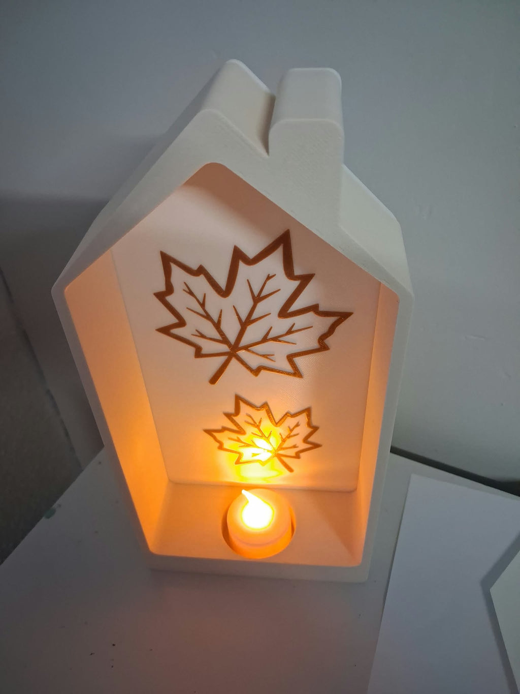 Cosy 3D Printed House Lantern Shadow Box | Autumn & Christmas LED Tea Light Holder | Moving Home & Festive Holiday Decor