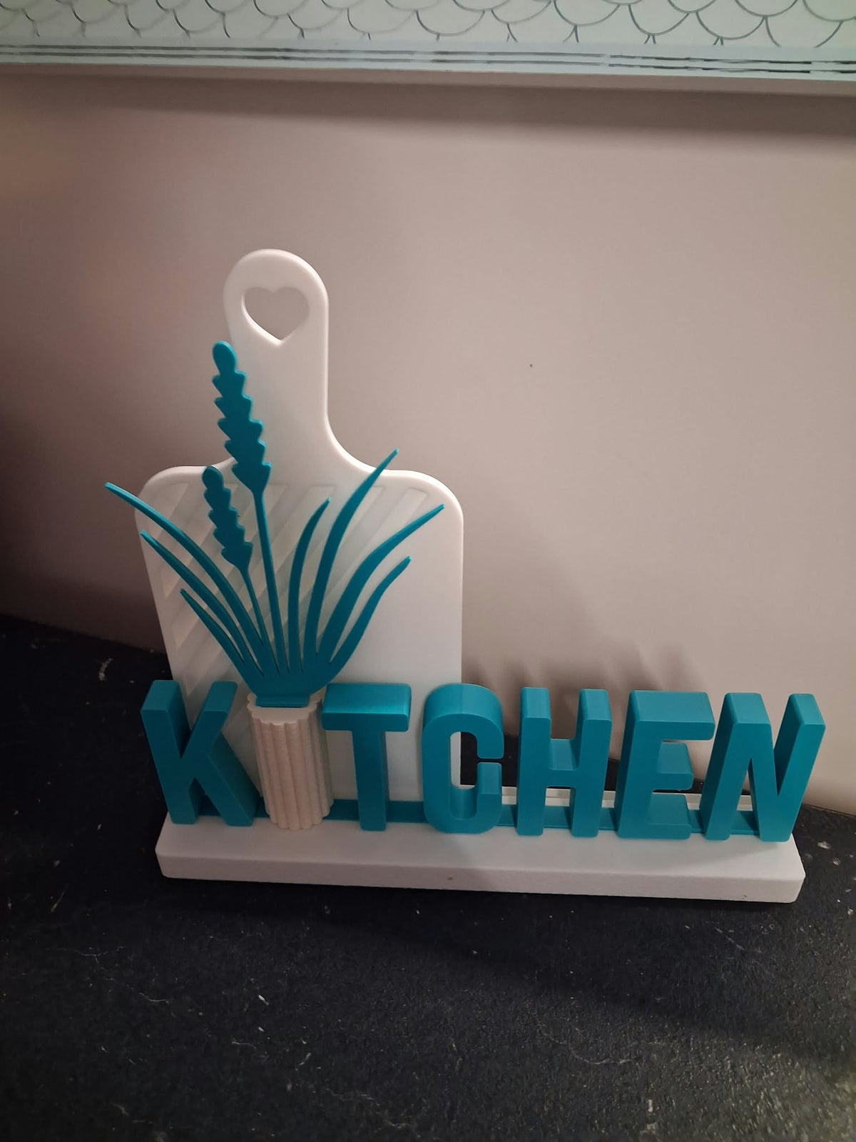 Modern 3D Printed 'KITCHEN' Freestanding Sign | Country Cottage Kitchen Decor & Shaker Style Centerpiece | New Home Gift