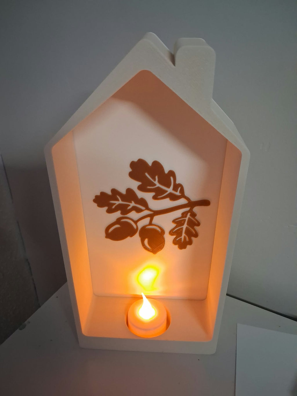Cosy 3D Printed House Lantern Shadow Box | Autumn & Christmas LED Tea Light Holder | Moving Home & Festive Holiday Decor